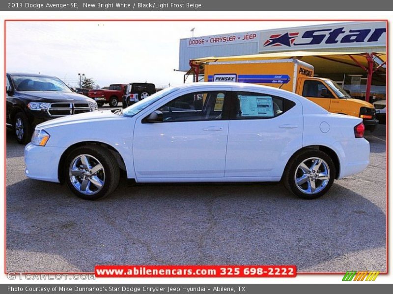 New Bright White / Black/Light Frost Beige 2013 Dodge Avenger SE