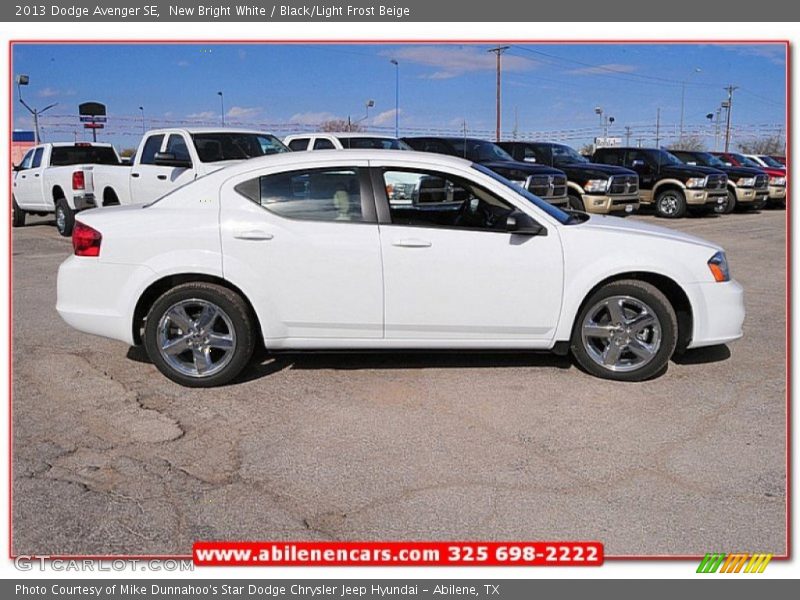 New Bright White / Black/Light Frost Beige 2013 Dodge Avenger SE