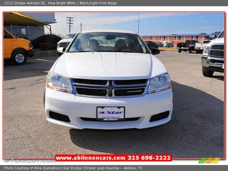 New Bright White / Black/Light Frost Beige 2013 Dodge Avenger SE