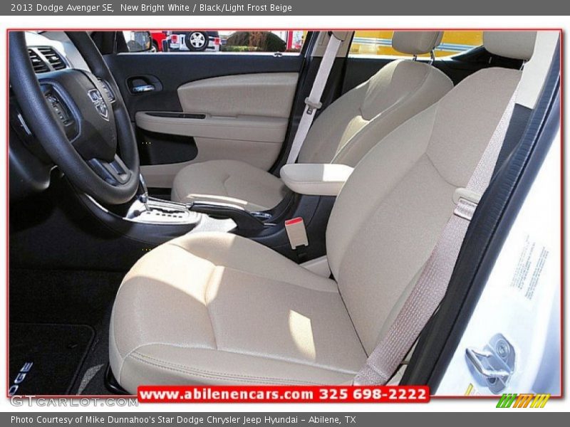New Bright White / Black/Light Frost Beige 2013 Dodge Avenger SE
