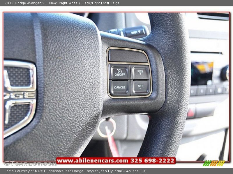 New Bright White / Black/Light Frost Beige 2013 Dodge Avenger SE