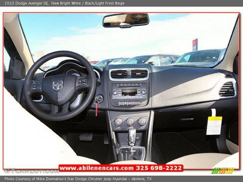New Bright White / Black/Light Frost Beige 2013 Dodge Avenger SE