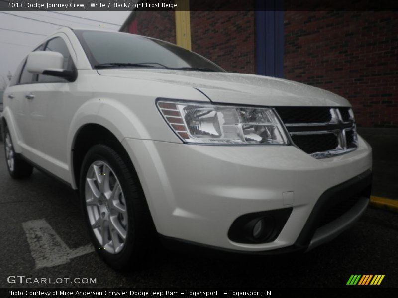 White / Black/Light Frost Beige 2013 Dodge Journey Crew