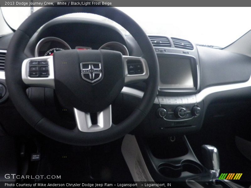 White / Black/Light Frost Beige 2013 Dodge Journey Crew