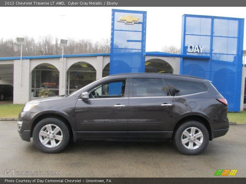 Cyber Gray Metallic / Ebony 2013 Chevrolet Traverse LT AWD