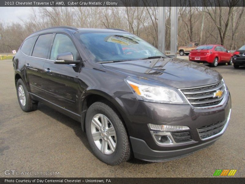 Cyber Gray Metallic / Ebony 2013 Chevrolet Traverse LT AWD
