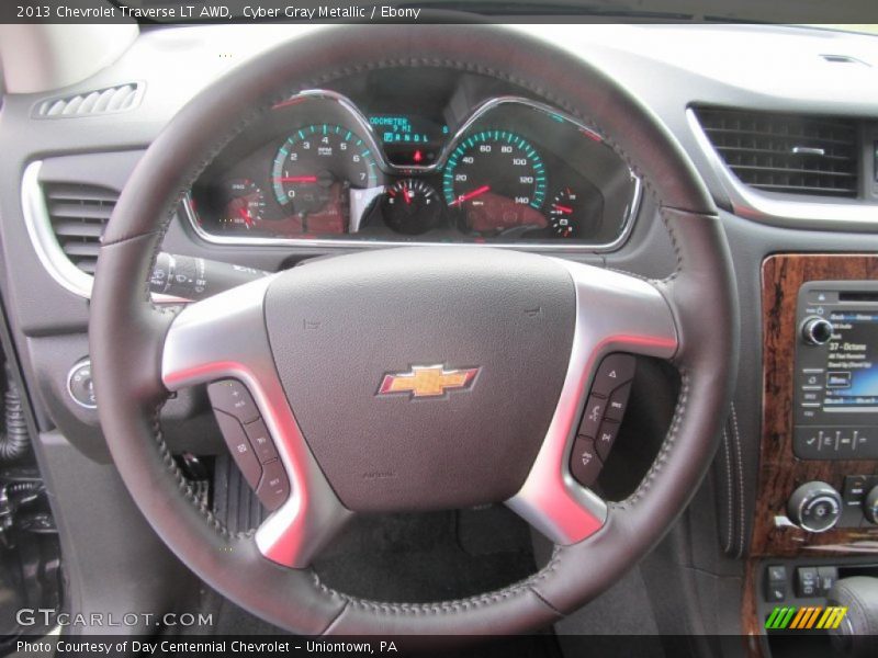 Cyber Gray Metallic / Ebony 2013 Chevrolet Traverse LT AWD