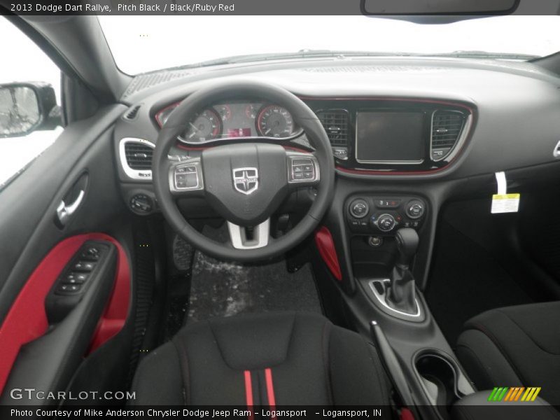 Pitch Black / Black/Ruby Red 2013 Dodge Dart Rallye