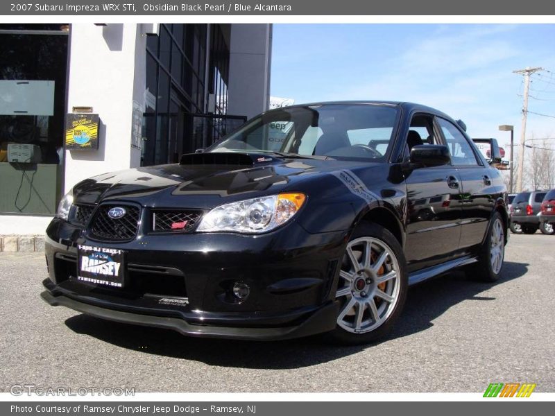 Obsidian Black Pearl / Blue Alcantara 2007 Subaru Impreza WRX STi