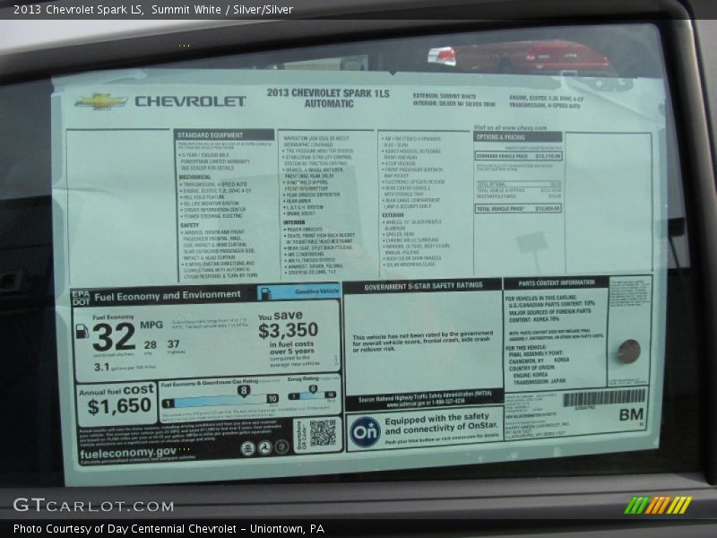 Summit White / Silver/Silver 2013 Chevrolet Spark LS