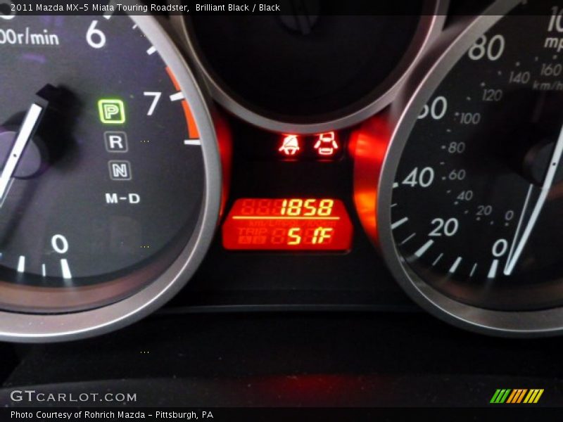 Brilliant Black / Black 2011 Mazda MX-5 Miata Touring Roadster