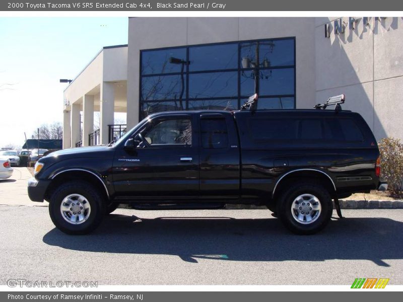 Black Sand Pearl / Gray 2000 Toyota Tacoma V6 SR5 Extended Cab 4x4