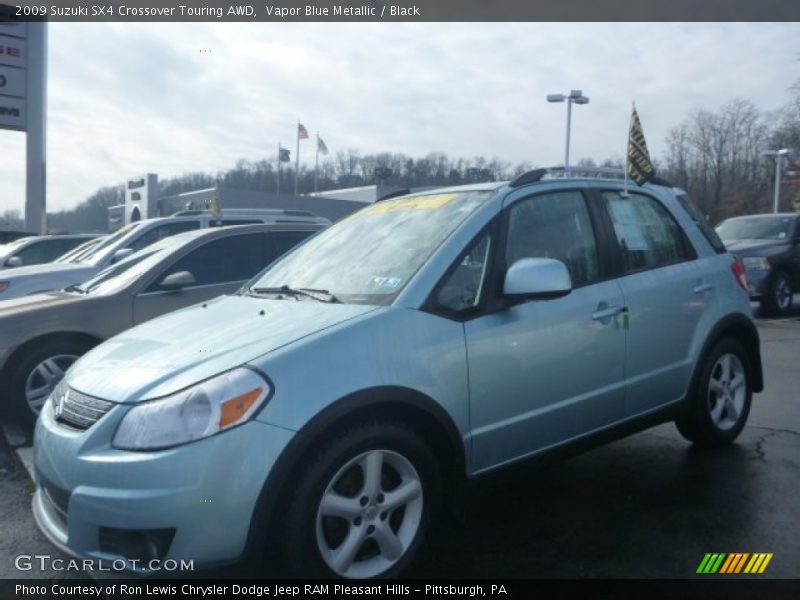Vapor Blue Metallic / Black 2009 Suzuki SX4 Crossover Touring AWD