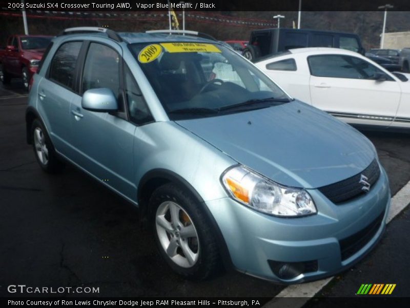 Vapor Blue Metallic / Black 2009 Suzuki SX4 Crossover Touring AWD