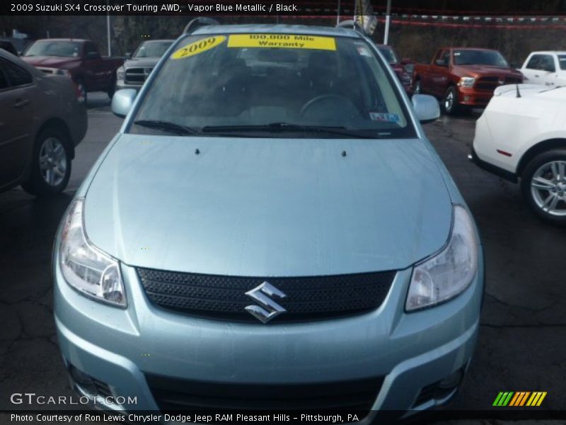 Vapor Blue Metallic / Black 2009 Suzuki SX4 Crossover Touring AWD