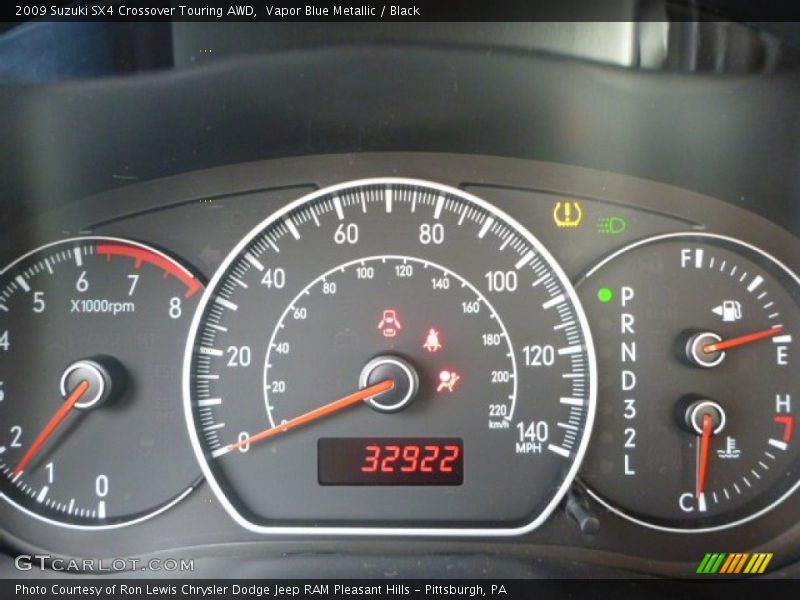 Vapor Blue Metallic / Black 2009 Suzuki SX4 Crossover Touring AWD