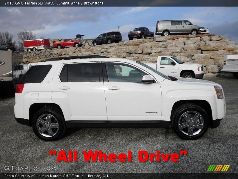 Summit White / Brownstone 2013 GMC Terrain SLT AWD