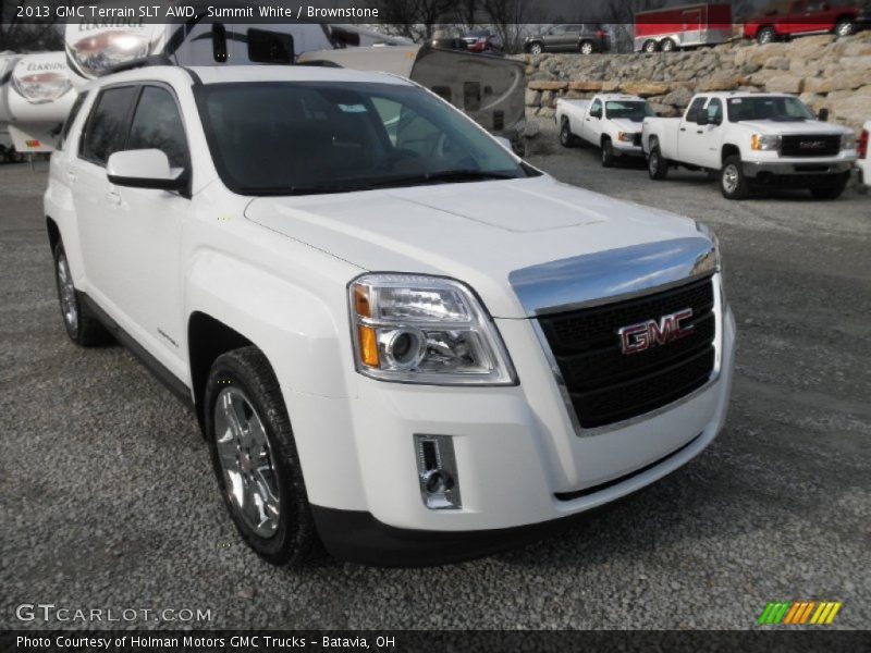 Summit White / Brownstone 2013 GMC Terrain SLT AWD