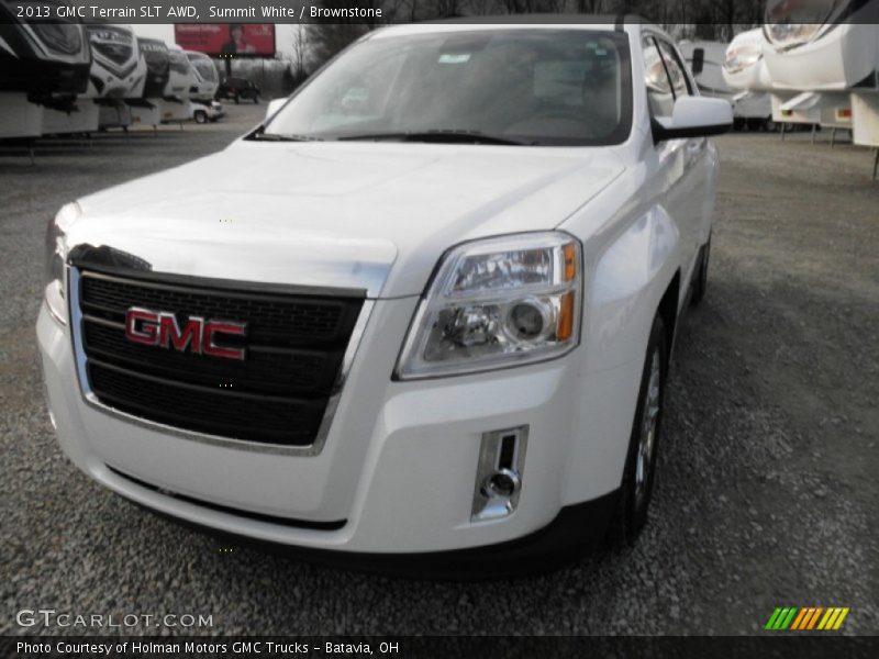 Summit White / Brownstone 2013 GMC Terrain SLT AWD