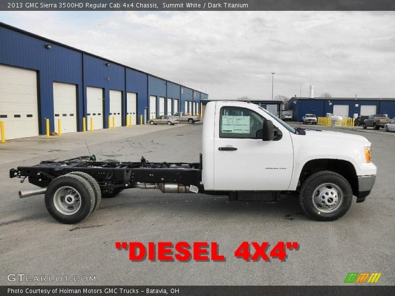 Summit White / Dark Titanium 2013 GMC Sierra 3500HD Regular Cab 4x4 Chassis