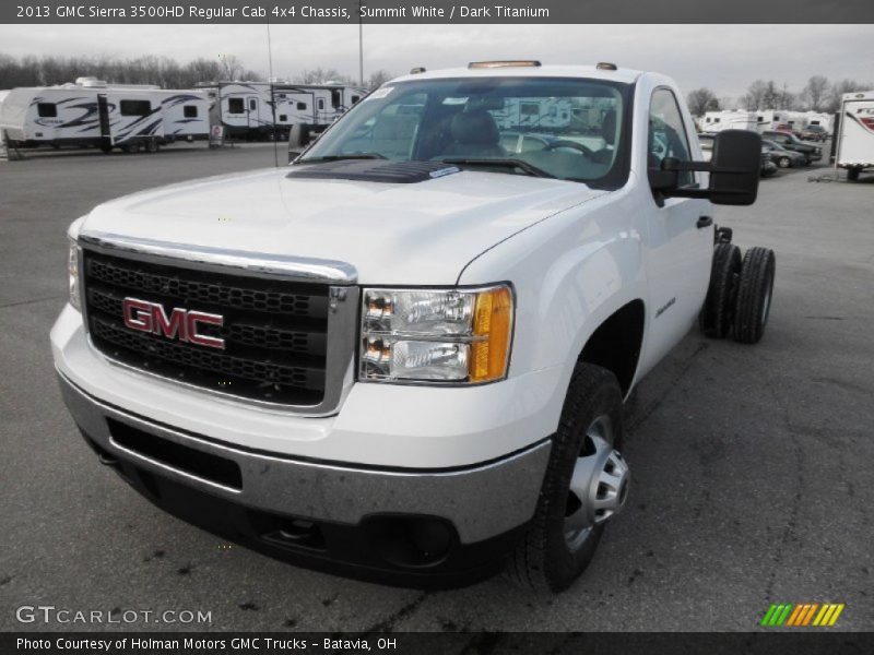Summit White / Dark Titanium 2013 GMC Sierra 3500HD Regular Cab 4x4 Chassis
