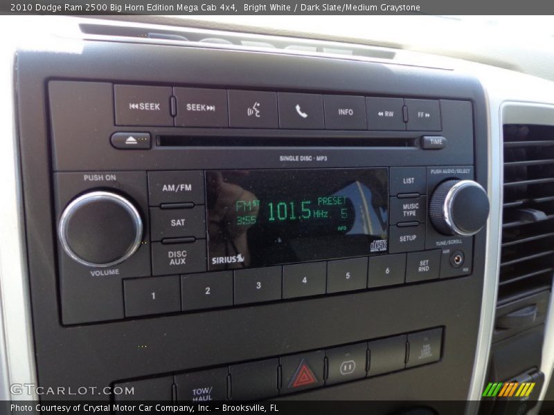 Audio System of 2010 Ram 2500 Big Horn Edition Mega Cab 4x4