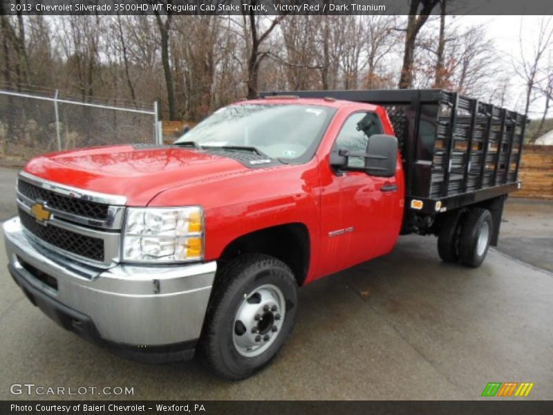 Front 3/4 View of 2013 Silverado 3500HD WT Regular Cab Stake Truck