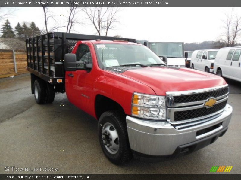 Front 3/4 View of 2013 Silverado 3500HD WT Regular Cab Stake Truck