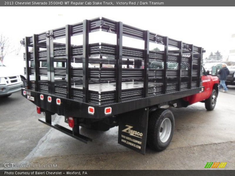 Victory Red / Dark Titanium 2013 Chevrolet Silverado 3500HD WT Regular Cab Stake Truck