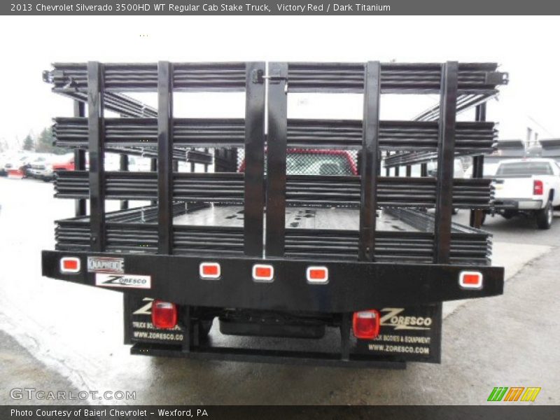 Victory Red / Dark Titanium 2013 Chevrolet Silverado 3500HD WT Regular Cab Stake Truck