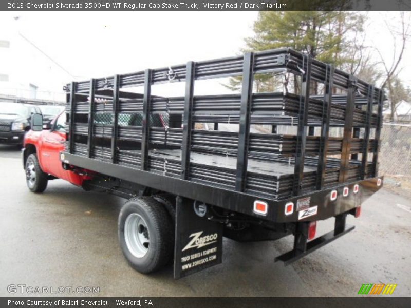 Victory Red / Dark Titanium 2013 Chevrolet Silverado 3500HD WT Regular Cab Stake Truck