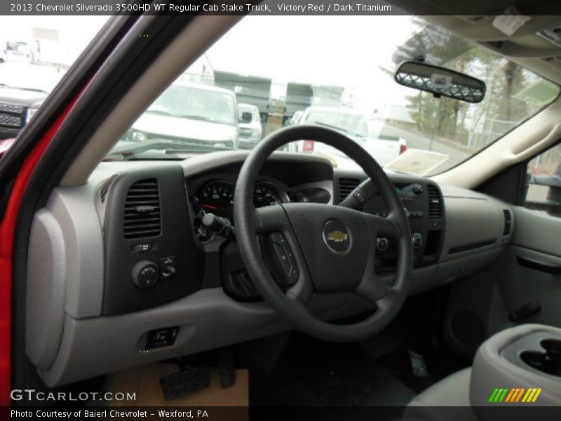 Victory Red / Dark Titanium 2013 Chevrolet Silverado 3500HD WT Regular Cab Stake Truck