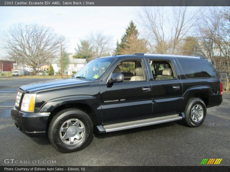 Sable Black / Shale 2003 Cadillac Escalade ESV AWD