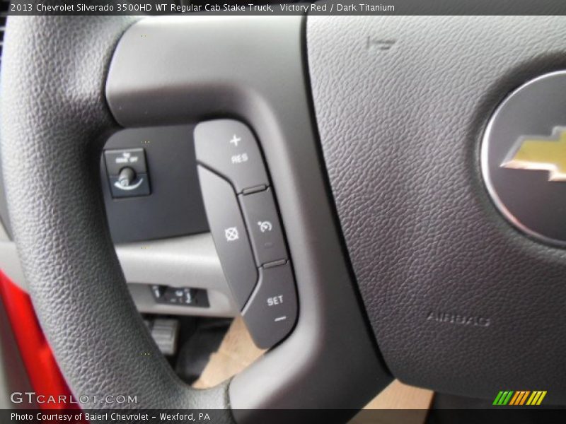 Victory Red / Dark Titanium 2013 Chevrolet Silverado 3500HD WT Regular Cab Stake Truck