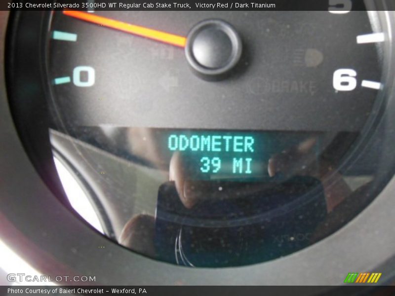 Victory Red / Dark Titanium 2013 Chevrolet Silverado 3500HD WT Regular Cab Stake Truck