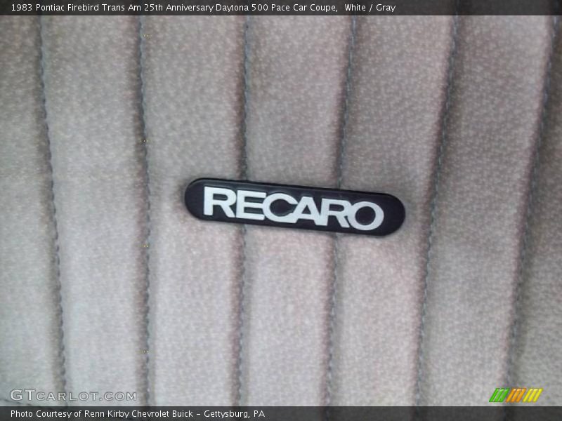 White / Gray 1983 Pontiac Firebird Trans Am 25th Anniversary Daytona 500 Pace Car Coupe