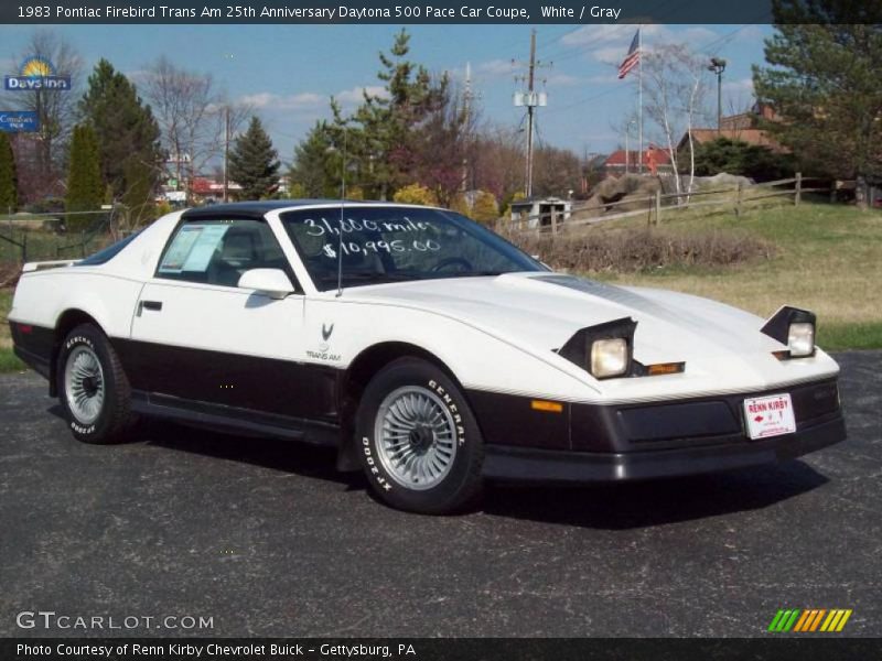 White / Gray 1983 Pontiac Firebird Trans Am 25th Anniversary Daytona 500 Pace Car Coupe