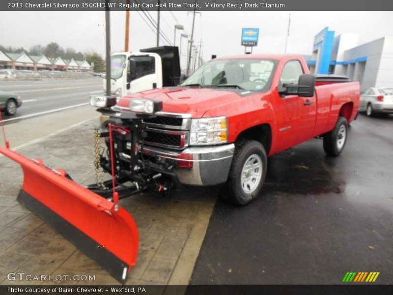 Victory Red / Dark Titanium 2013 Chevrolet Silverado 3500HD WT Regular Cab 4x4 Plow Truck