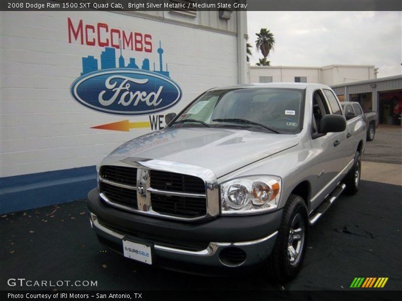 Bright Silver Metallic / Medium Slate Gray 2008 Dodge Ram 1500 SXT Quad Cab