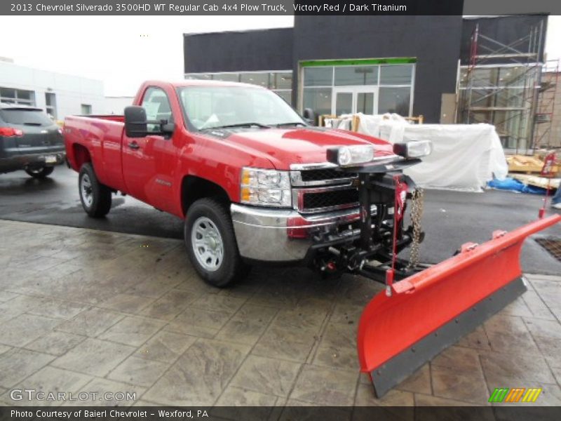 Victory Red / Dark Titanium 2013 Chevrolet Silverado 3500HD WT Regular Cab 4x4 Plow Truck