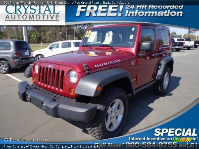 Deep Cherry Red Crystal Pearl / Black/Dark Saddle 2012 Jeep Wrangler Rubicon 4X4