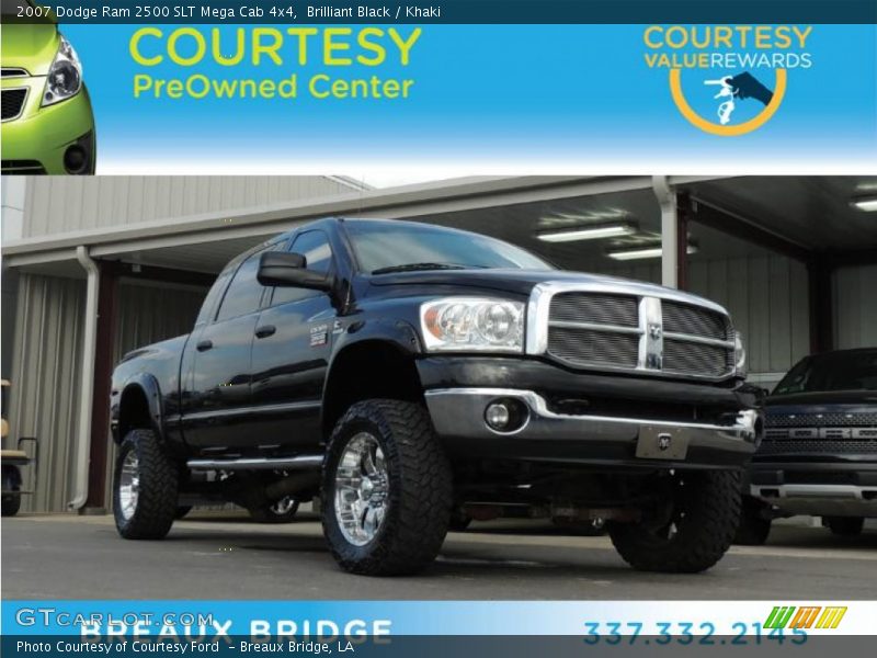 Brilliant Black / Khaki 2007 Dodge Ram 2500 SLT Mega Cab 4x4