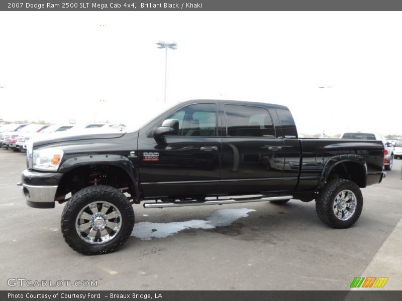 Brilliant Black / Khaki 2007 Dodge Ram 2500 SLT Mega Cab 4x4