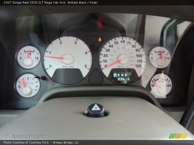 Brilliant Black / Khaki 2007 Dodge Ram 2500 SLT Mega Cab 4x4