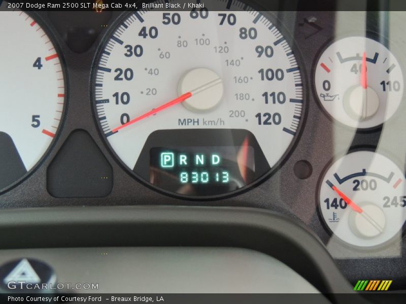 Brilliant Black / Khaki 2007 Dodge Ram 2500 SLT Mega Cab 4x4