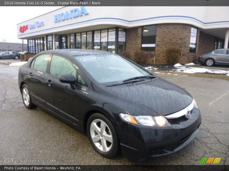 Crystal Black Pearl / Black 2010 Honda Civic LX-S Sedan