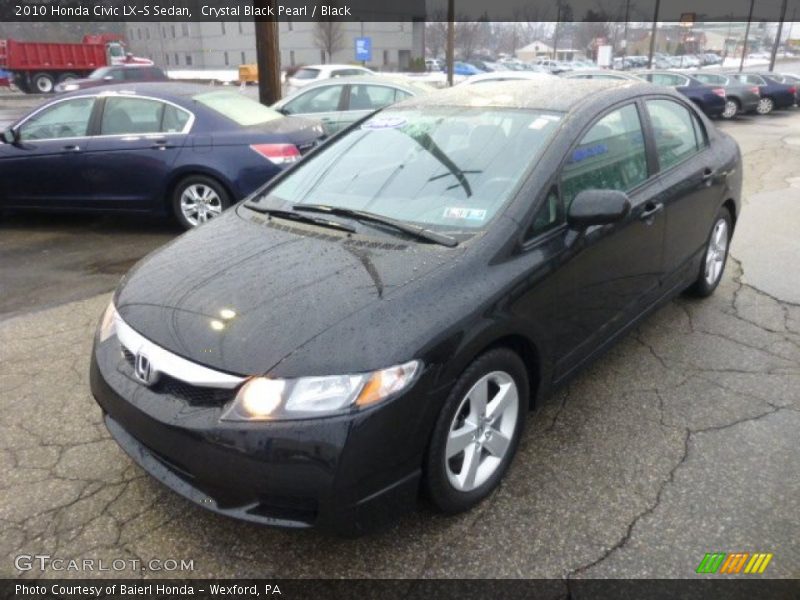 Crystal Black Pearl / Black 2010 Honda Civic LX-S Sedan
