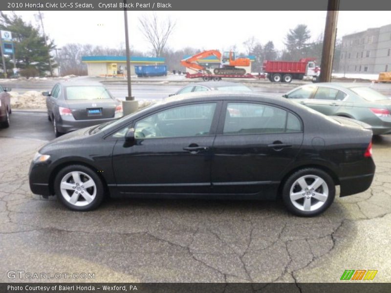 Crystal Black Pearl / Black 2010 Honda Civic LX-S Sedan