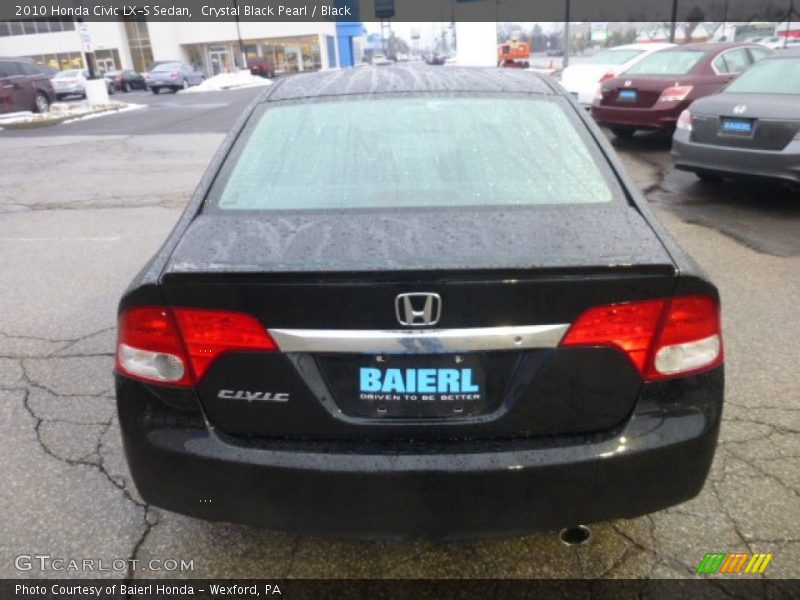Crystal Black Pearl / Black 2010 Honda Civic LX-S Sedan