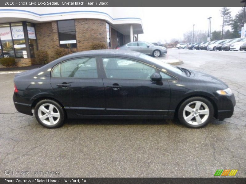 Crystal Black Pearl / Black 2010 Honda Civic LX-S Sedan